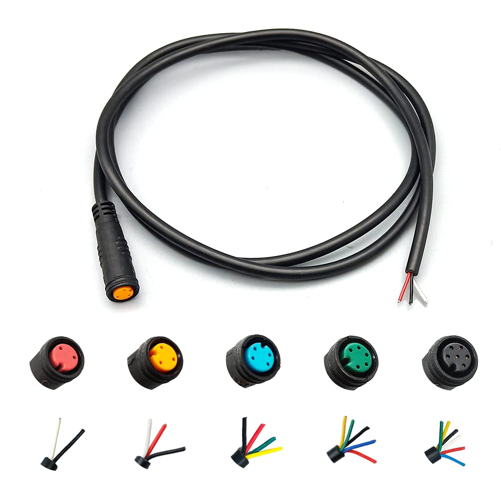 HUDAMZKY Ebike Cable Extension Julet Female Male 2 3 4 5 6 pin Ebike Extension Connector Waterproof Plug for Electric Bicycle Display Throttle PAS Ebike Parts Extend Cable… (3pin Female)