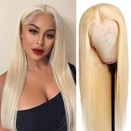 613 Blonde Lace Front Wig Human Hair 13x4 Straight Blonde Human Hair Wigs for Black Woman HD Transparent Lace Front Wig