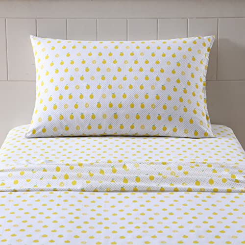 Image of Poppy & Fritz - Full Sheets, Cotton Percale Bedding Set, Crisp & Cool, Ideal Bedding Set (Lemons, Full)