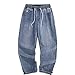 NOBRAND Pantalones vaqueros de pierna ancha para hombre grandes sueltos y elásticos