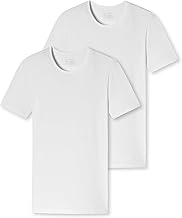 Schiesser Men's 2 Pack Undershirt Crew Neck with Sleeves Organic Cotton - 95/5 Organic