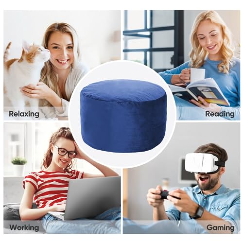 Bean Bag Chair 3Ft, Memory Foam Filled, Removable Velvet Cover, Bean Bag Chairs for Adults and Teens, Round Sofa Chair for Living Room, Bedroom and Gaming Room, Navy Blue - Image 5