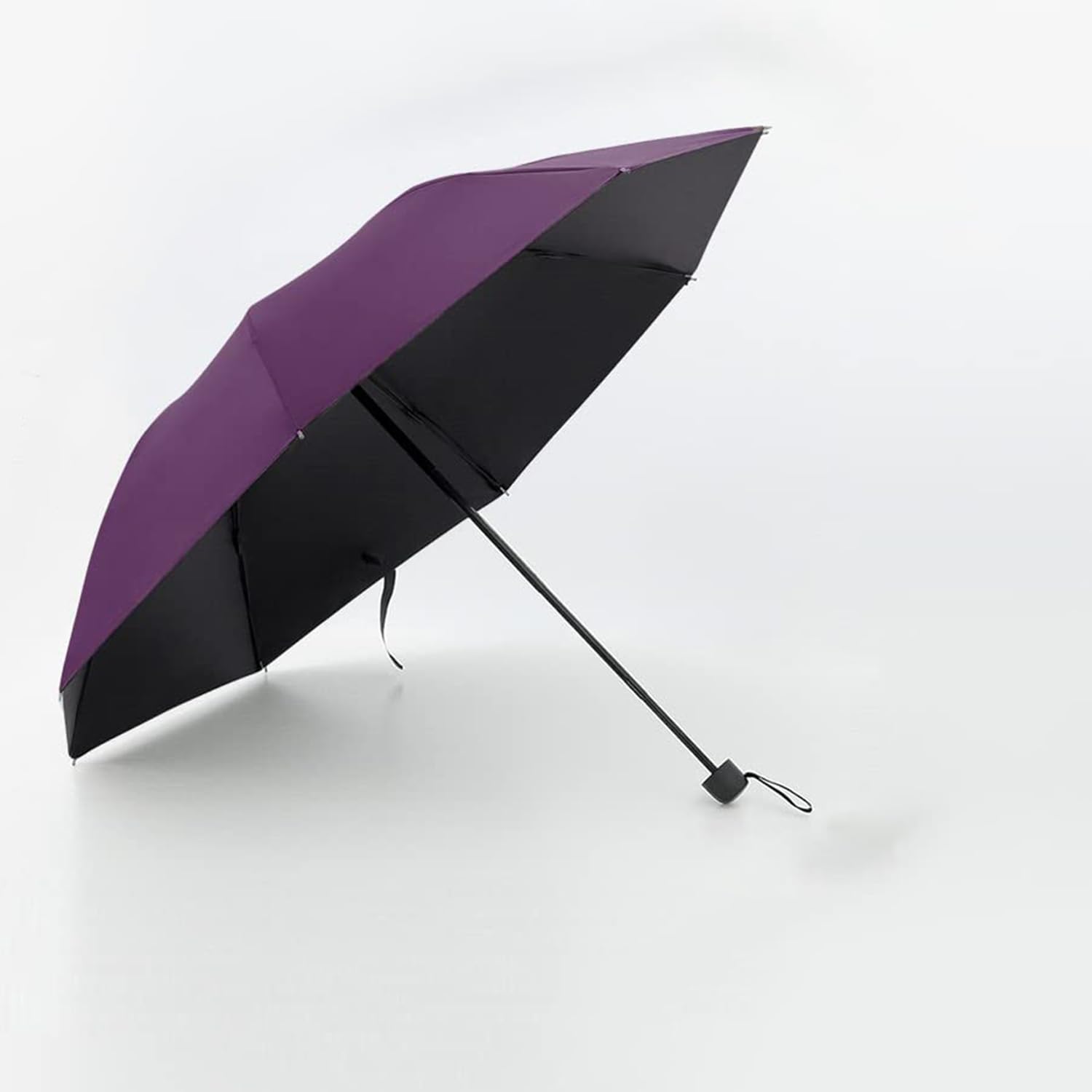 Urbane Home 3 Fold Manual Umbrella | Windproof, Sunproof & Rainproof | With Polyester Canopy, Sturdy Steel Shaft & Wrist Straps | Easy to Hold & Carry | Umbrella for Women, Men & Kids |Purple
