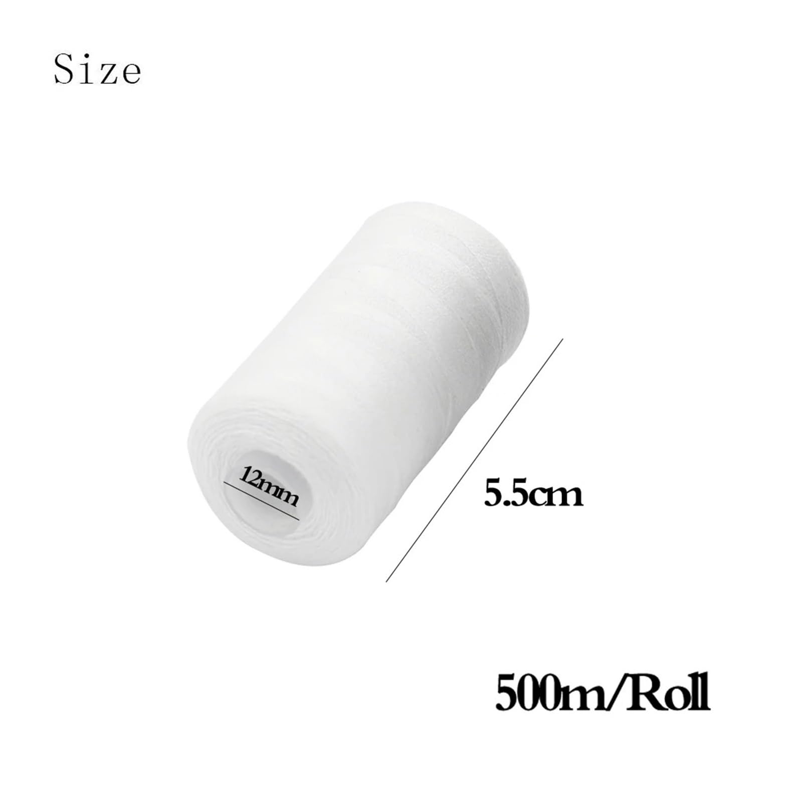 500-3000 m Polyester-Nähgarnspulen, schwarz-weiße Fäden for die Handreparatur von Nähmaschinen. Verwendung for Hand- und Maschinennähen (Color : Black 3000m)