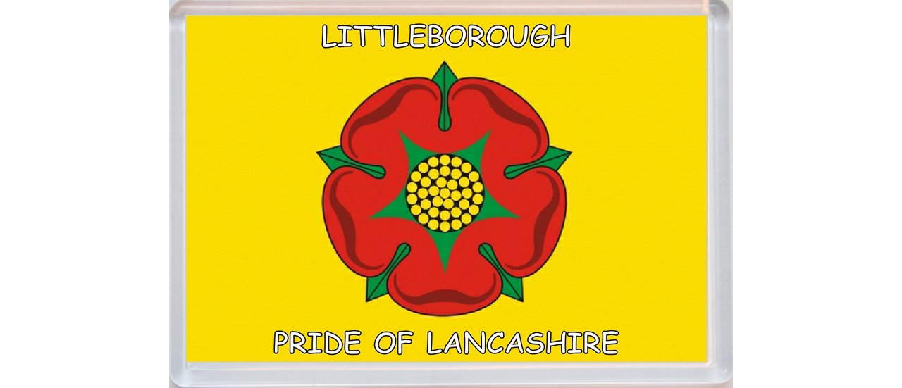 Littleborough - Pride of Lancashire County Flag - Jumbo Fridge Magnet