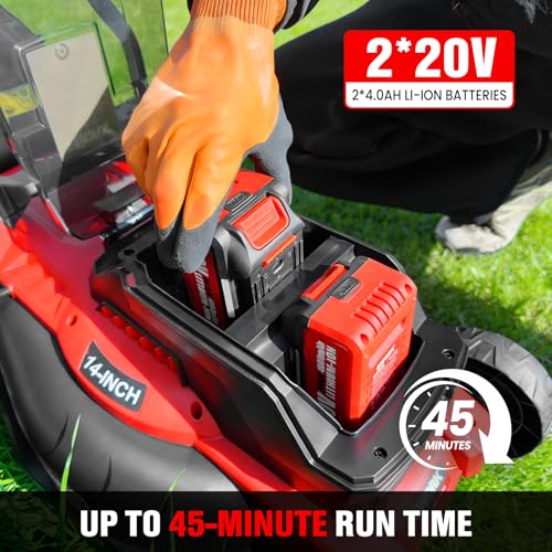 EWORK 40V 14" Cordless Lawn Mower with 2 x 4.0Ah Batteries & Fast Charger - Image 3