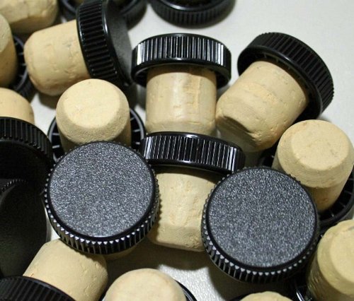 Black Plastic Top Tasting Cork. Bag of 12