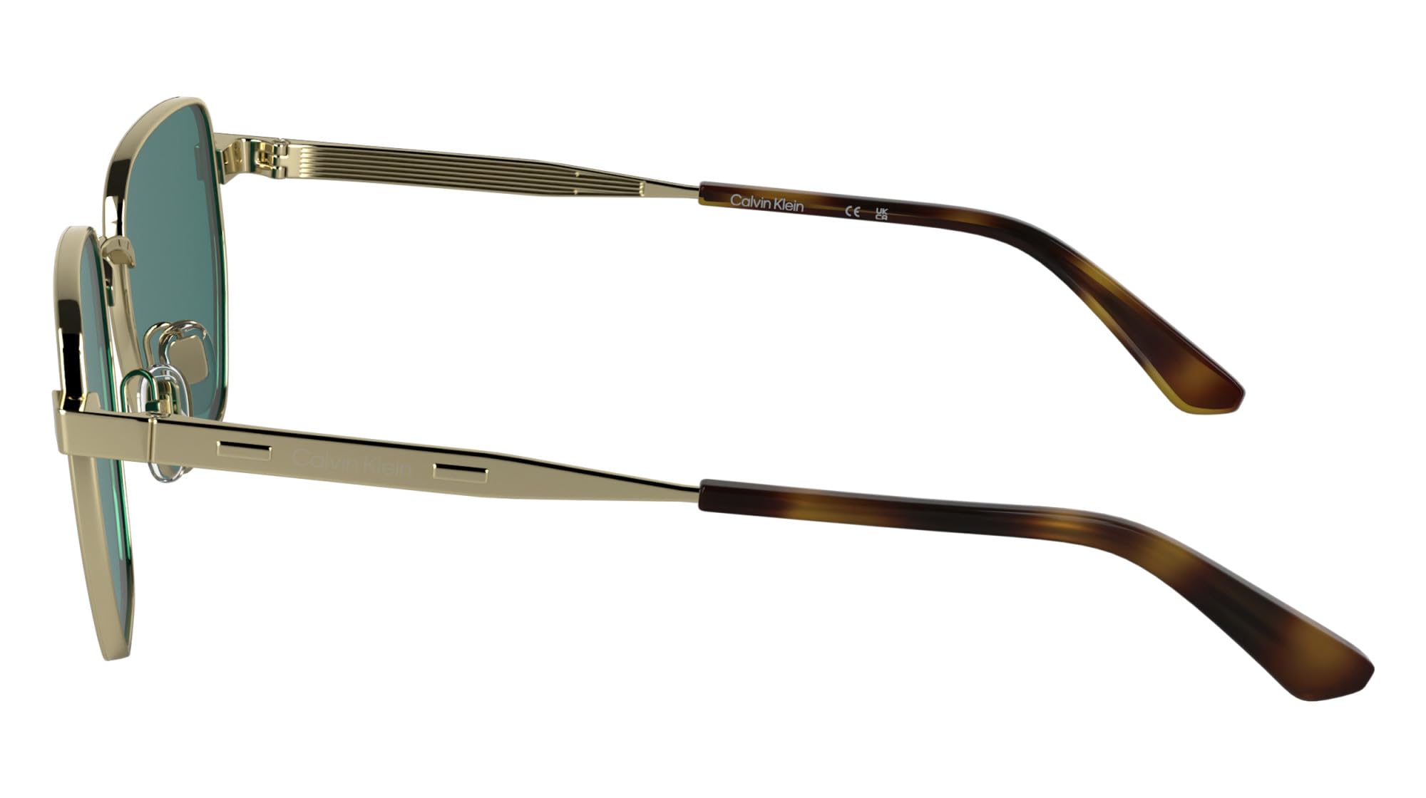 Calvin Klein Unisex Adult Sunglasses CK25100S - Light Gold with Solid Green Lens
