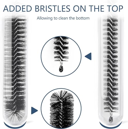Image of Ixiaoyoo Straw Cleaner Brush Set, 12 Pieces Botthle Cleaning Brush and Nylon Tube Brush Brush, 11.8 Inch Long Cleaning Brush Kit for Water Bottle, Straws on Tumbler, Sippy Cup, Tea Pot Spout | Black Straw Cleaner Brushes for Tumbler, Sippy Cup, Water Bottles, Hummingbird Feeders, Pipes, Sink Drain & Pet Waterers