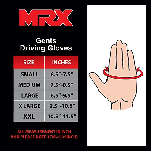 Image of MRX Driving Gloves Button Basic Soft Outdoor Glove Goat Leather Workout Full Finger, Black