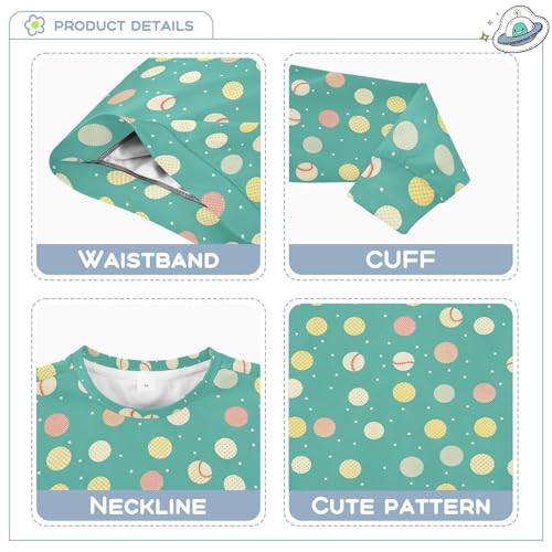 JUNZAN Cute Baseball Dots Green Big Boys Hooded Sweatshirt Crewneck Outerwear for Kids Athletic 4T3
