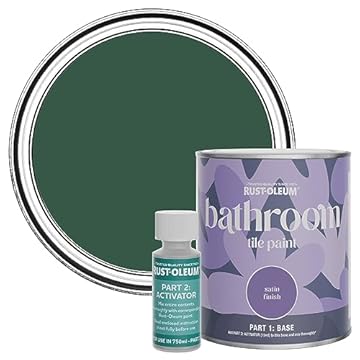 Rust-Oleum Green Water-Resistant Bathroom Tile Paint in Satin Finish - The Pinewoods 750ml