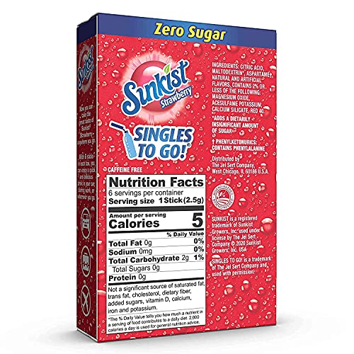 SINGLES TO GO! Sunkist Strawberry Drink Mix Packets - 0.03 oz, Pack of 3 image 4