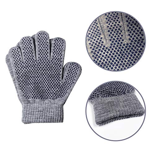 Image of EvridWear Boys Girls Magic Stretch Gripper Gloves 3 Pair Pack Assortment, Kids One Size Winter Warm Gloves Children
