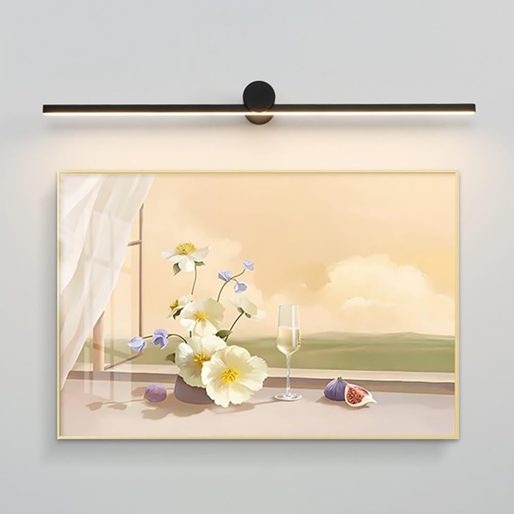 Lampada Specchio Moderna Minimalista, Applique Bagno Lineare LED Luce per Specchio in Alluminio da Parete(White(3000K),60cm/23.62in)