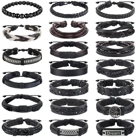 Diamday 20 Pulseras de Cuero Trenzado Cover