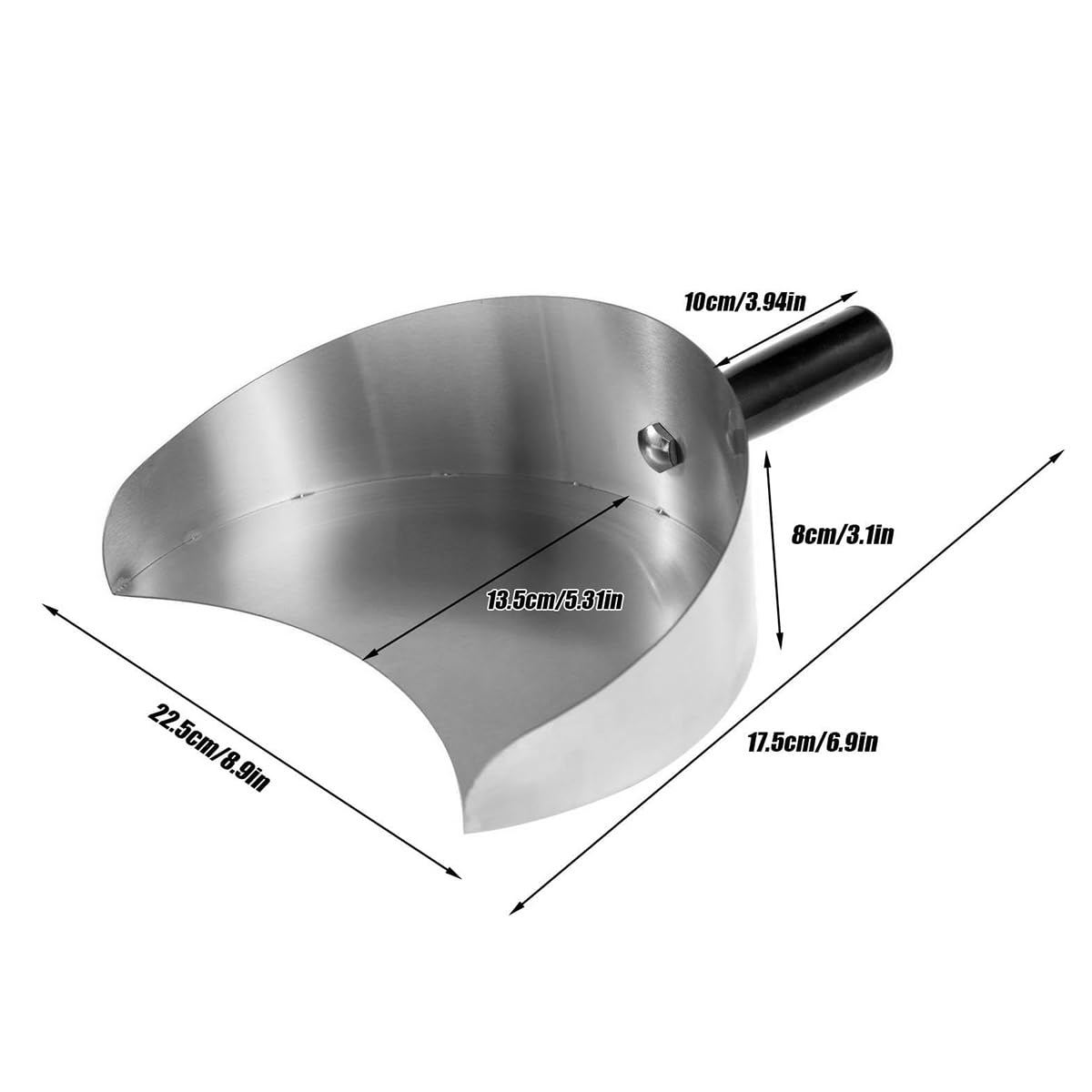 Bac récupérateur de viande 22,5 x 17,5 x 8 cm en acier inoxydable - Pelle à doner pratique pour barbecue et shawarma