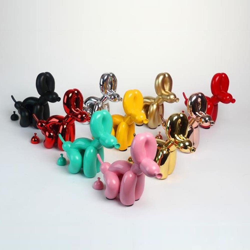 22 cm Ballon Hund Statue Harz Tier Skulptur Dekoration Ballon Hund Harz Handwerk Büro Dekor blau rot