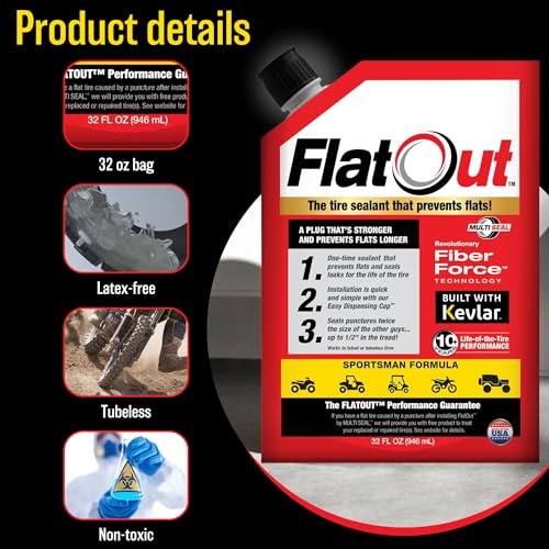 image for FlatOut Tire Sealant Sportsman Formula - Prevent Flat Tires, Seal Leak