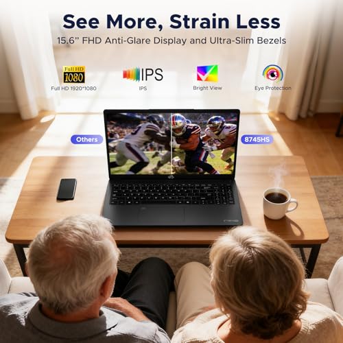 Image of NIMO 15.6 inch IPS FHD-Gaming-Laptop-Computer, AMD Ryzen 7 8745HS 16GB DDR5 RAM 512GB SSD Radeon 780M-Graphics (8C /16T, up to 4.9GHz Beat R9 7940HS) 100W Type-C Charger Backlit Keyboard Fingerprint