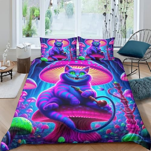 Parure de lit chat 3D infroissable en microfibre : fini le repassage pour ce linge de lit double - 2