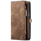 Una cartera multifuncional Funda Samsung Galaxy Note 8 S8 Plus Cartera cuero con ranura para tarjetas, cubierta protectora con corchete, Note 8, Marrón