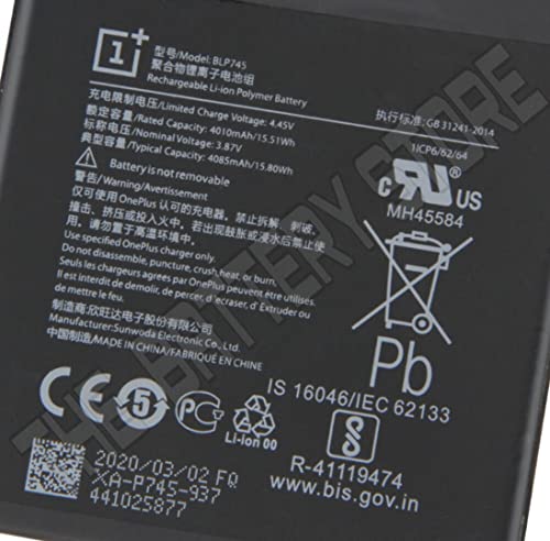 Image of THE BATTERY STORE Original BLP745 Battery for OnePlus 7T Pro - 4085mAhBattery with 12 Month Warranty and high capcity Battery Backup Carefully Check Your Phone Model and Purchase - (for 1+7T PRO)