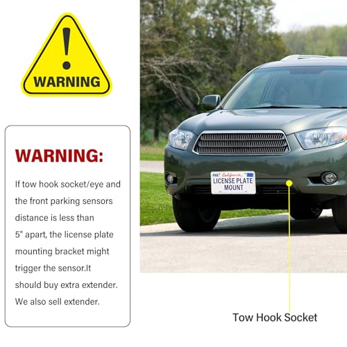 No Drill Front License Plate Bracket Compatible with Toyota Prius 2016-2025, Anti-Theft No Drill Front Tow Hook License Plate Holder Waterproof Replacement Frames Accessories by kasnow - Used condition - Image 4