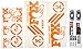 Ecoshirt Q9-UBE5-H3Q4 Autocollants Fork Fox 34 Am64 Autocollants Fourche Gabel Fourche Orange