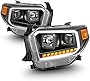 ACANII - For 2014-2017 Toyota Tundra Amber LED Signal DRL Tube Black Projector Headlights Headlamps Driver & Passenger