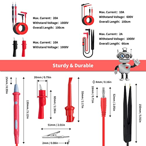 KAKOOTI Kit cavi di prova multimetro, sonde di