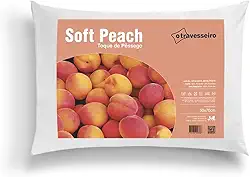 Travesseiro Toque de Pessego Para Cama Confortável 50x70cm Antialérgico Macio Fibra de Poliéster Siliconada Lavável