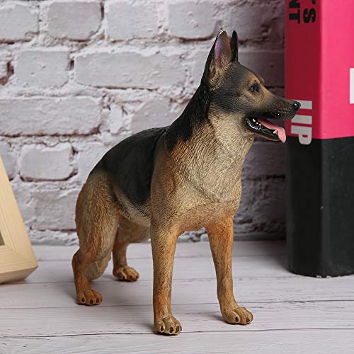 VBESTLIFE Lebensechter Kuscheltier Hund, Deutscher Schäferhund Simulationsmodell Ornamente Desktop Dekoration Kinderspielzeug