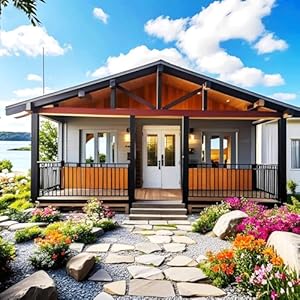 20ft Luxury Expandable Tiny Home for Sale, Prefab Folding Container House 2 Bedroom 1 Living Room 1 Bathroom to Live in for Adults, Portable Cabin for Family or Vacation Use