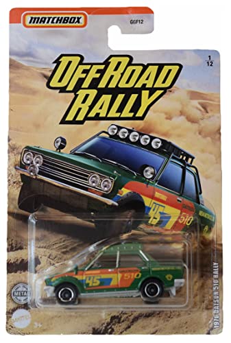 Matchbox 1970 Datsun 510 Rally, [Green] Off Road Rally 1/12