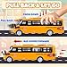 Crelloci School Bus Toy, Die Cast Model Car with Flashing Lights & Sounds, Friction Powered, Back & Side Doors Open, Large Yellow Metal Toy Vehicles, Play Bus Easter Gift for Kids Toddlers Ages 3+