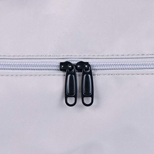 Unisex Large Travel Shoulder Weekender Overnight Bag Handbag Gym Tote Bag with Trolley Sleeve (Silver Grey)