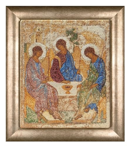 Thea Gouverneur - Counted Cross Stitch Kit - The Holy Trinity - Aida - 18 Count - Embroidery Kits for Adults - Crafts - DMC Embroidery Threads and Other Cross Stitch Supplies Included - 570A