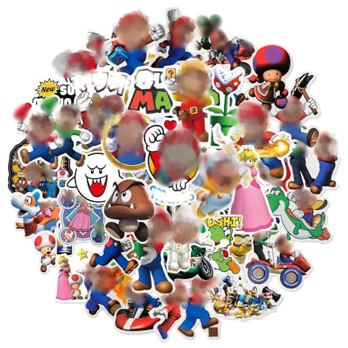 Super Stickers for Kids Bros- Cute Stickers for Girs Boys Cartoon Stickers for Children Party Bags Filler Waterproof Vinyl Kawaii Stickers for Laptop Skateboard Scrapbooking Bedrooms