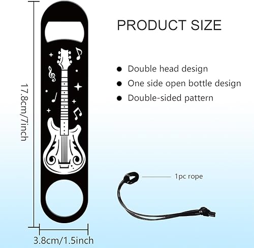 Miniatura 9 de GLOBLELAND Camping Art - Abrebotellas de acero inoxidable con cordón de piel sintética, abrebotellas de cerveza, abridor de botellas plano, barra