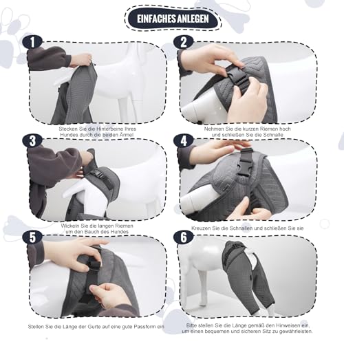 Arblina Hundebody Nach OP, Hundebody für Hinterbeine, Postoperativ Recovery-Anzug für Männliche & Weibliche Hunde, Leckschutz Hund für Kleine/Mittlere/Große Hunde