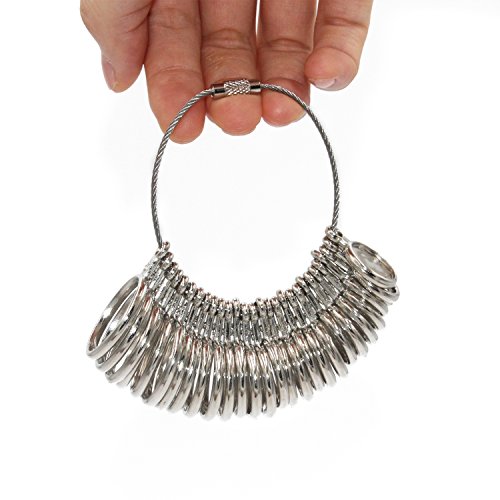 Phyhoo Ring Sizer Measuring Tool Set Metal Finger Sizing Gauge Rings Measurement Women Men Wedding Jewelry Tool Us Size 0-13 With Half Size #TOP3