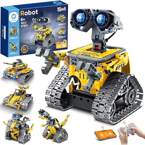 Sillbird STEM Building Toys for Ages 8-13, Remote & App Controlled Creator 5in1 Robot/Explorer Robot/Mech Dinosaur Toys Coding Set, Creative Gifts for Boys Girls Kids Aged 6 7 8-13 (488 Pieces) Cover