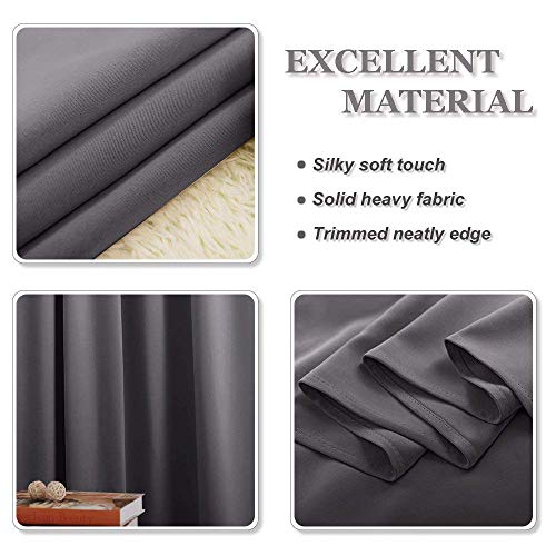 Pony Dance Bedroom Blackout Curtains 45 Inch Length - Grey Drapes For Kitchen, Room Darking Curtains With No Light For Living Room, 42 X 45 Inches, Gray, 2 Panels #TOP5