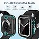 HWeggo [2 in 1] Wasserdicht Hülle für Apple Watch Series 9/8/7 Schutzhülle 45mm,360°PC-Abdeckung mit Hartglas Displayschutz,Vorderseite & Rückseite Stoßstange für iWatch 9/8/7(Schwarz)