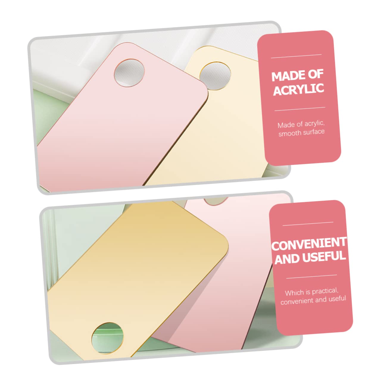 ARTSEWPLY 2Set Acrylic Makeup Mixing Palette Professional Foundation Plates with Spatula Lightweight Compact Cosmetic Mixing Tray for Accurate Color and Easy Cleaning