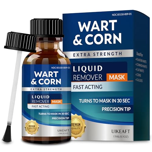 uikeaft Fast-Acting Wart Remover for Feet: Salicylic Acid Wart Remover Treatment - Maximum Strength Liquid for Plantar Wart Corn Removal Men and Women