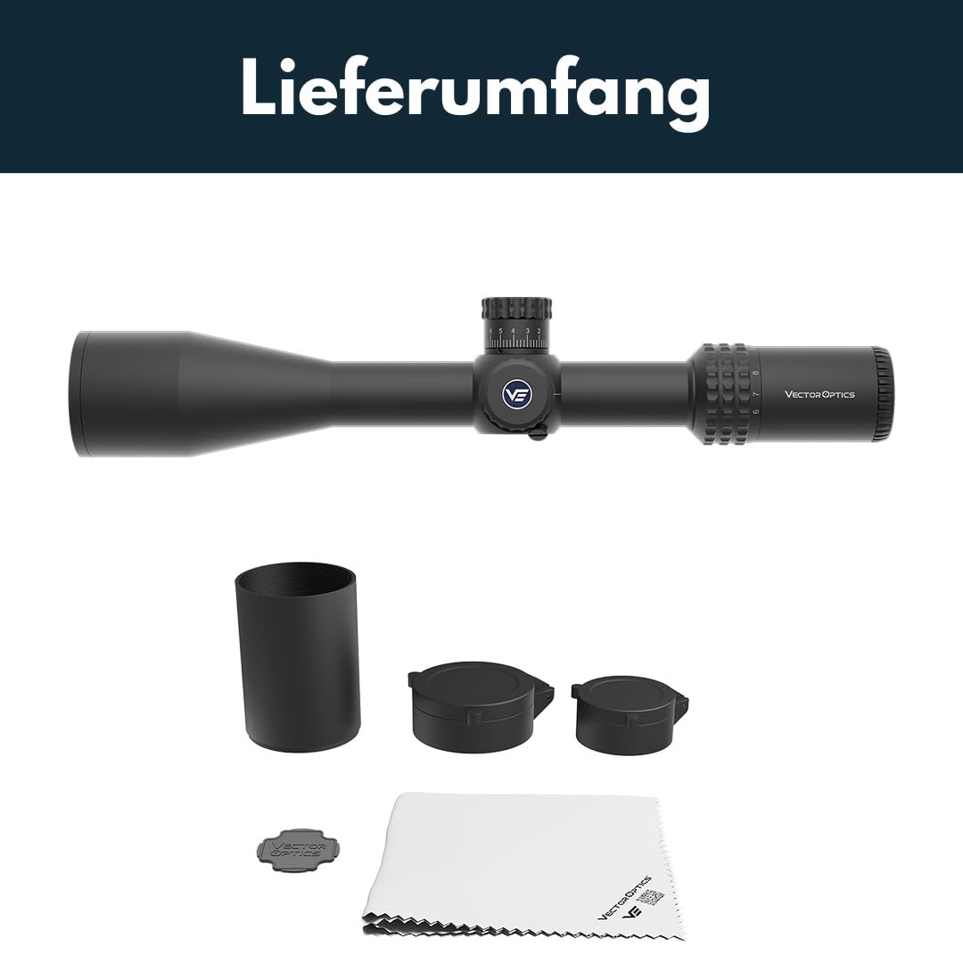 Vector Optics SCFF-57 Sentinel 6-24x50 FFP MOA Occhiali da mira per sport, softair e caccia, fucile ad aria, visiera bersaglio, lunetta di mira per fucile a spruzzo, molti accessori
