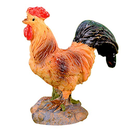 Queenbox Coq Figurine, Résine Décor À La Maison Collection Figurines Animales Décoratif Jardin Miniatures Sculptures et Statues Bibelot