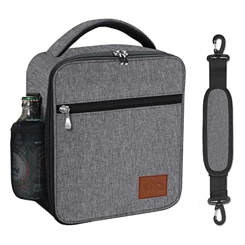 Lunch Box for Men Insulated Small Lunch Bag Work Mens Soft Cooler Bag Reusable Lunchbox for Adults Heavy Duty Thermal Lunch Pail with Strap 7L Moyad - Grey Cover